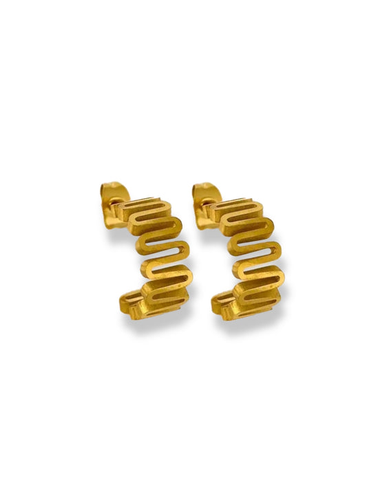 Gold earrings curves GILTY