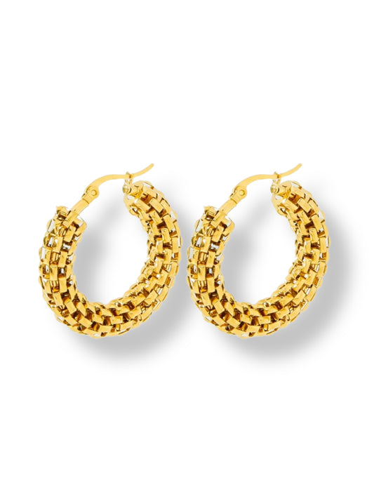 Earrings gold round bold GILTY