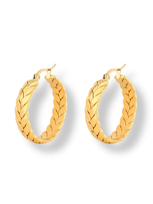 Earrings gold round spike GILTY