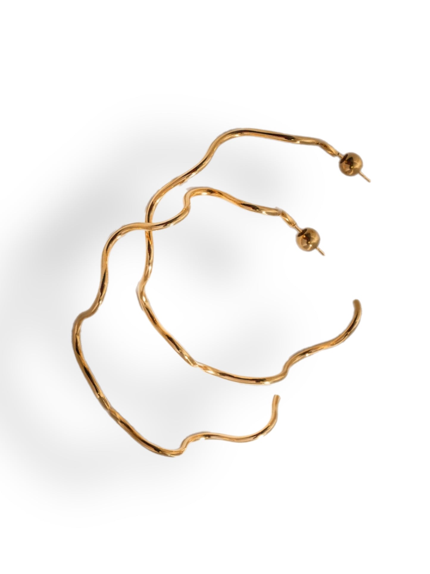 Earrings gold hoops waves GILTY
