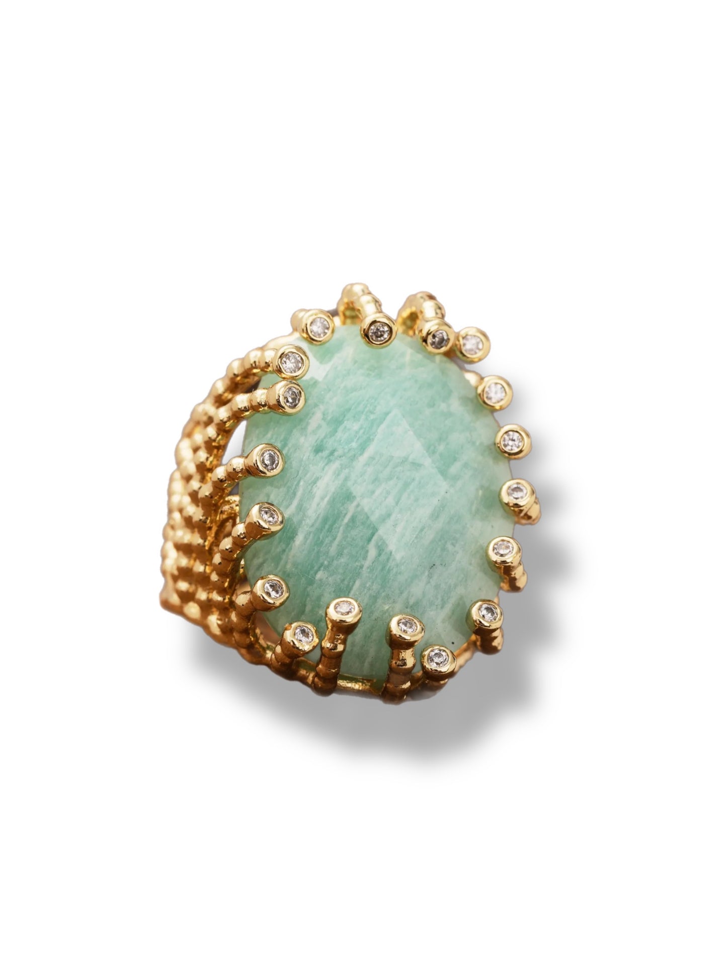 Statement ring w/aquamarine gemstone big