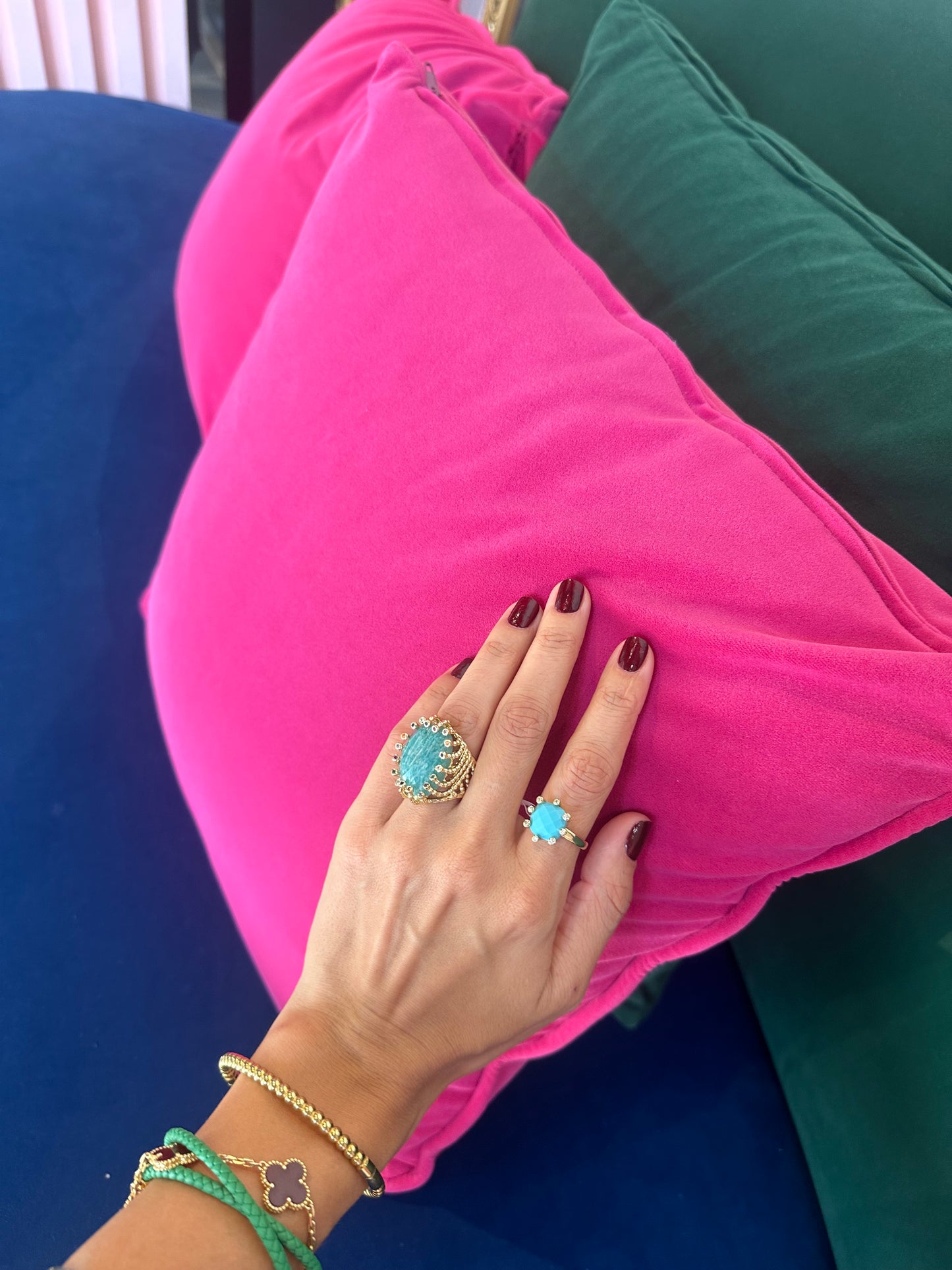 Statement ring w/aquamarine gemstone big