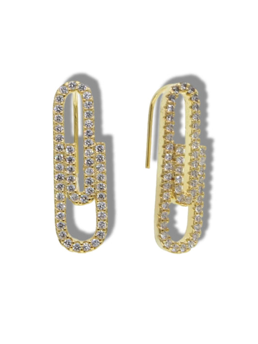 Gold clip earrings