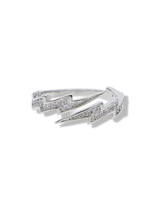 Flash silver ring w/stonees