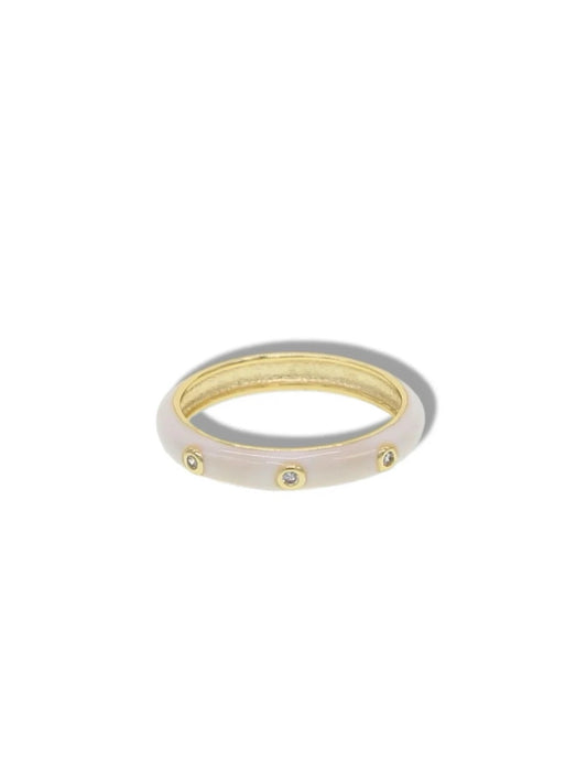 Enamel white w/stones.