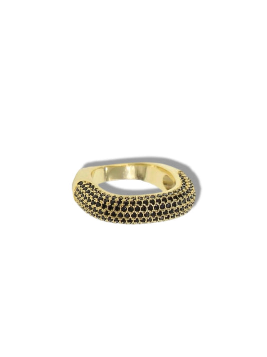 Square ring w/black stones