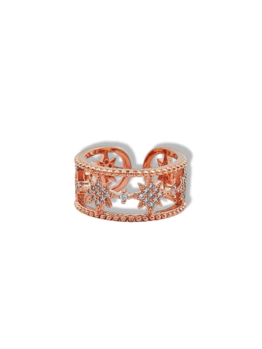 Adjustable ring w/white stars