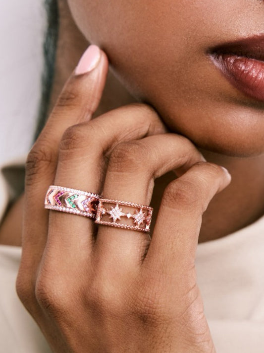 Ring w/colorful stones rose gold