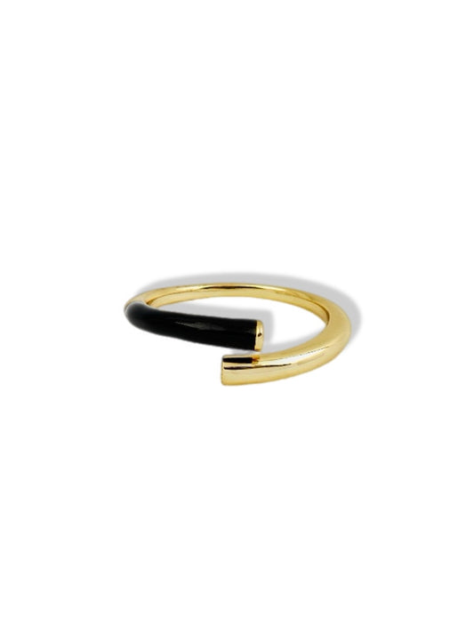 Open ring w/enamel black