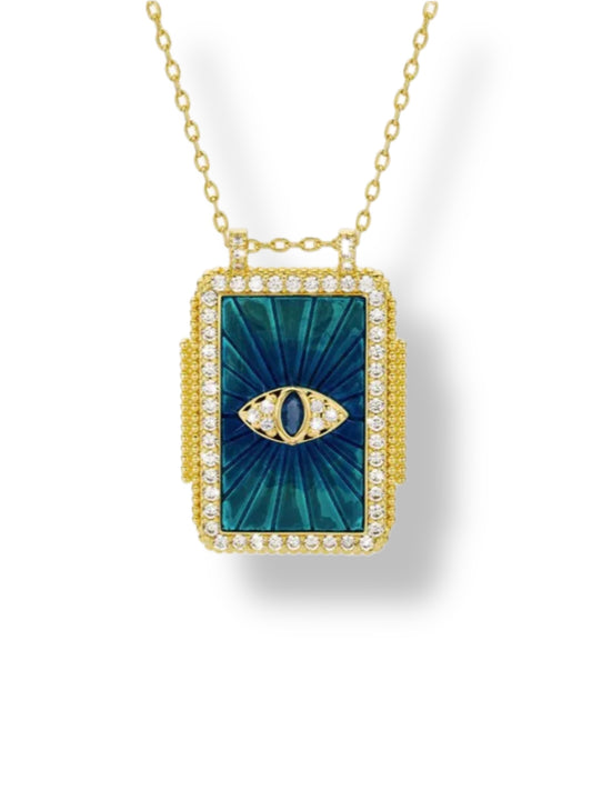 Necklace w/taro signs Eye blue