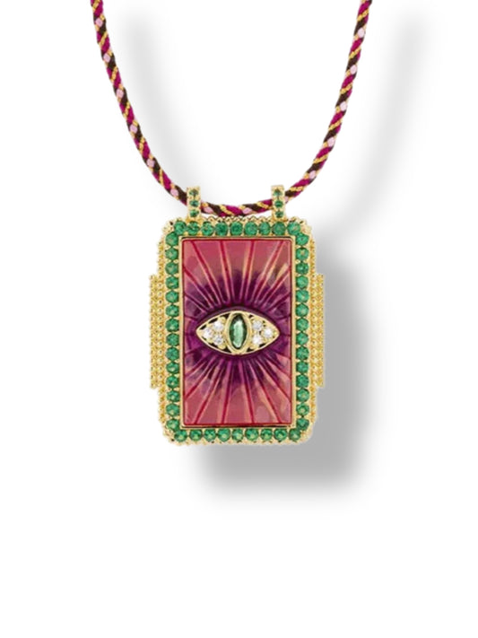 Necklace w/taro signs Eye pink