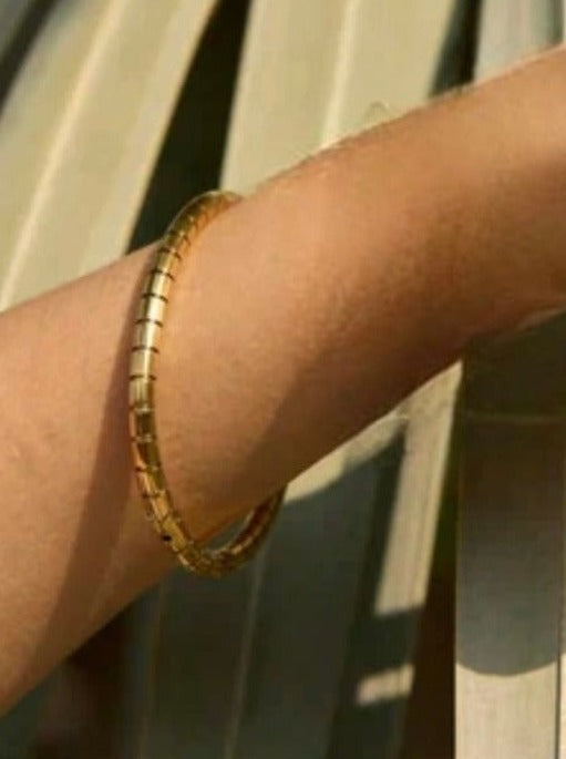 Bracelet mono silver w/square details