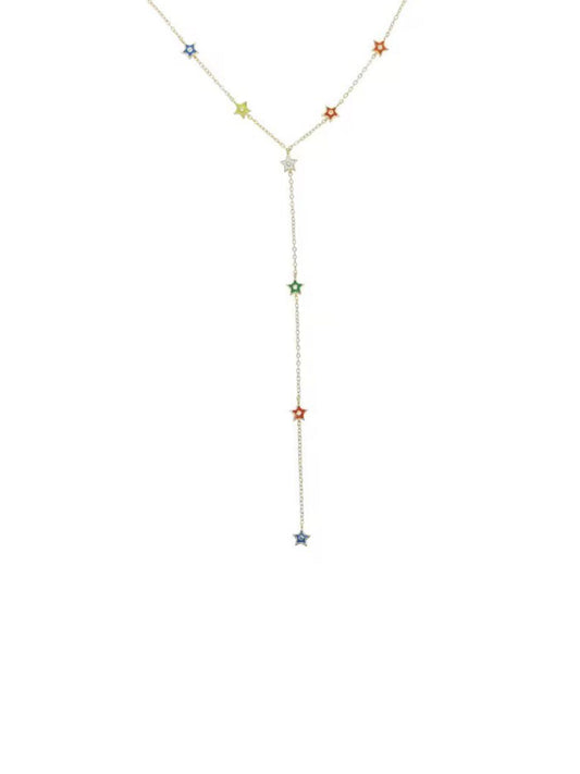Necklace w/small colorful stars