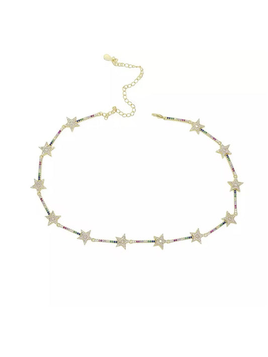 Necklace w/whitel stars