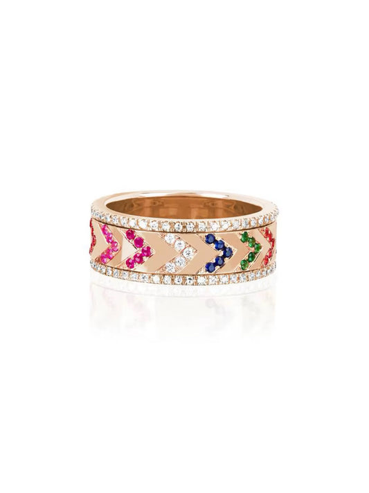 Ring w/colorful stones rose gold