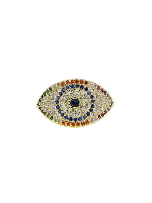 Ring  eye w/colorful stones rose gold