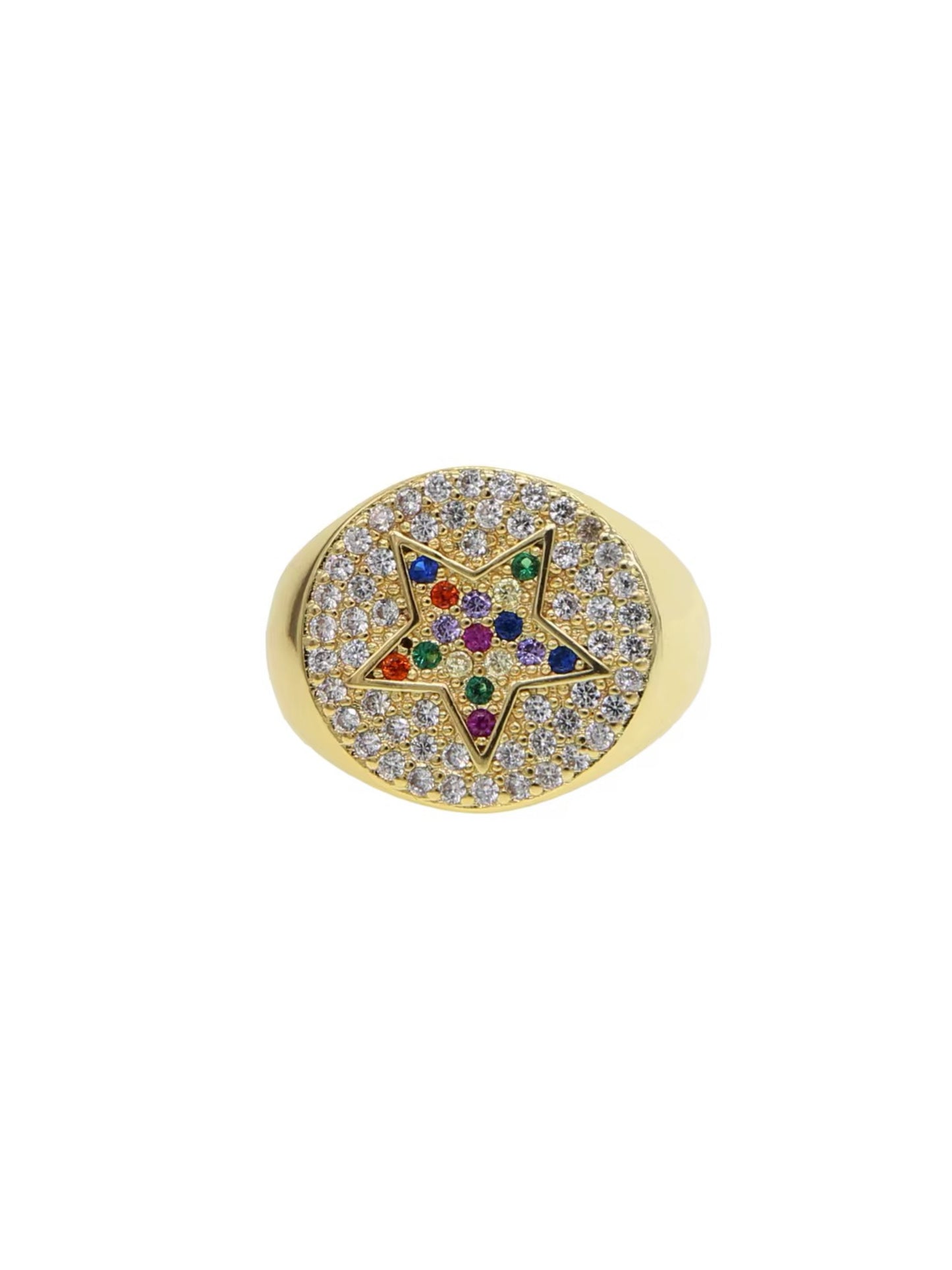 Ring adjustable w/star w/stones