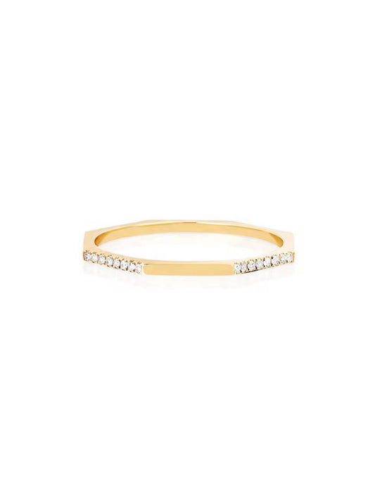 Ring thin/white stones gold