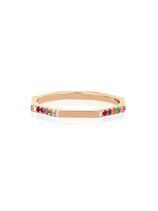 Ring thin/colorful stones gold