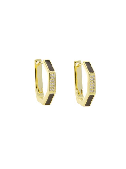 Earrings w/enamel & stones black