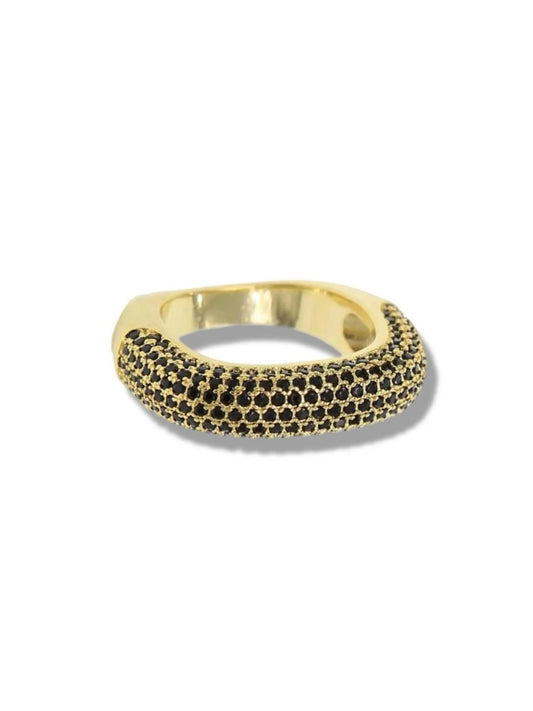 Square ring w/black stones