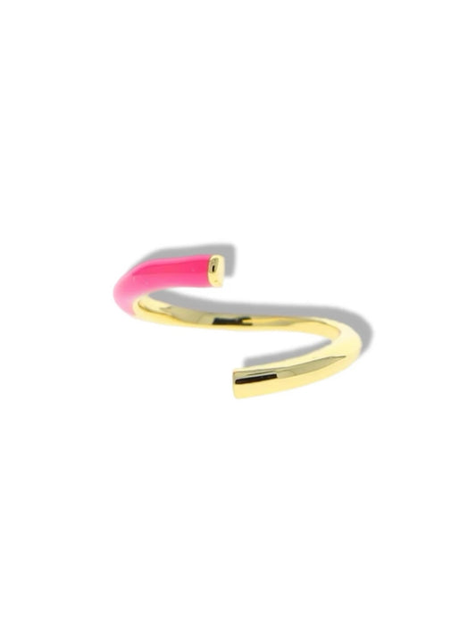 Open ring w/enamel pink