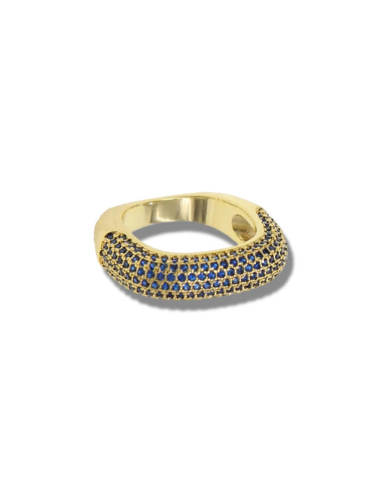 Square ring w/blue stones