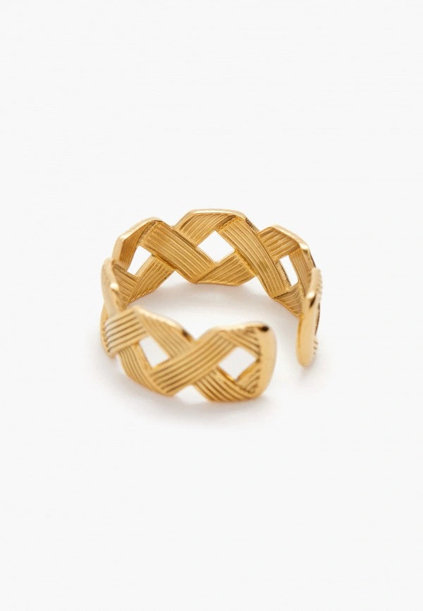 Gold cross ring