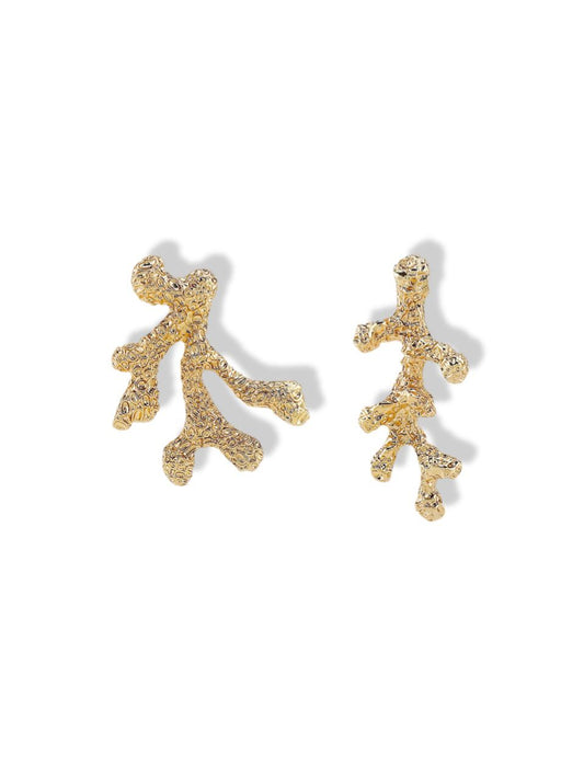 Coral earring gold