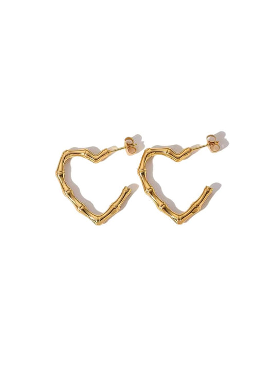 Hoops heart bamboo gold