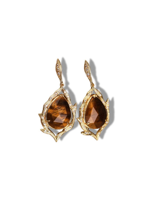 Earrings w/Tiger Eye