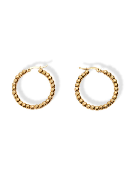 Earrings gold round w/round details GILTY