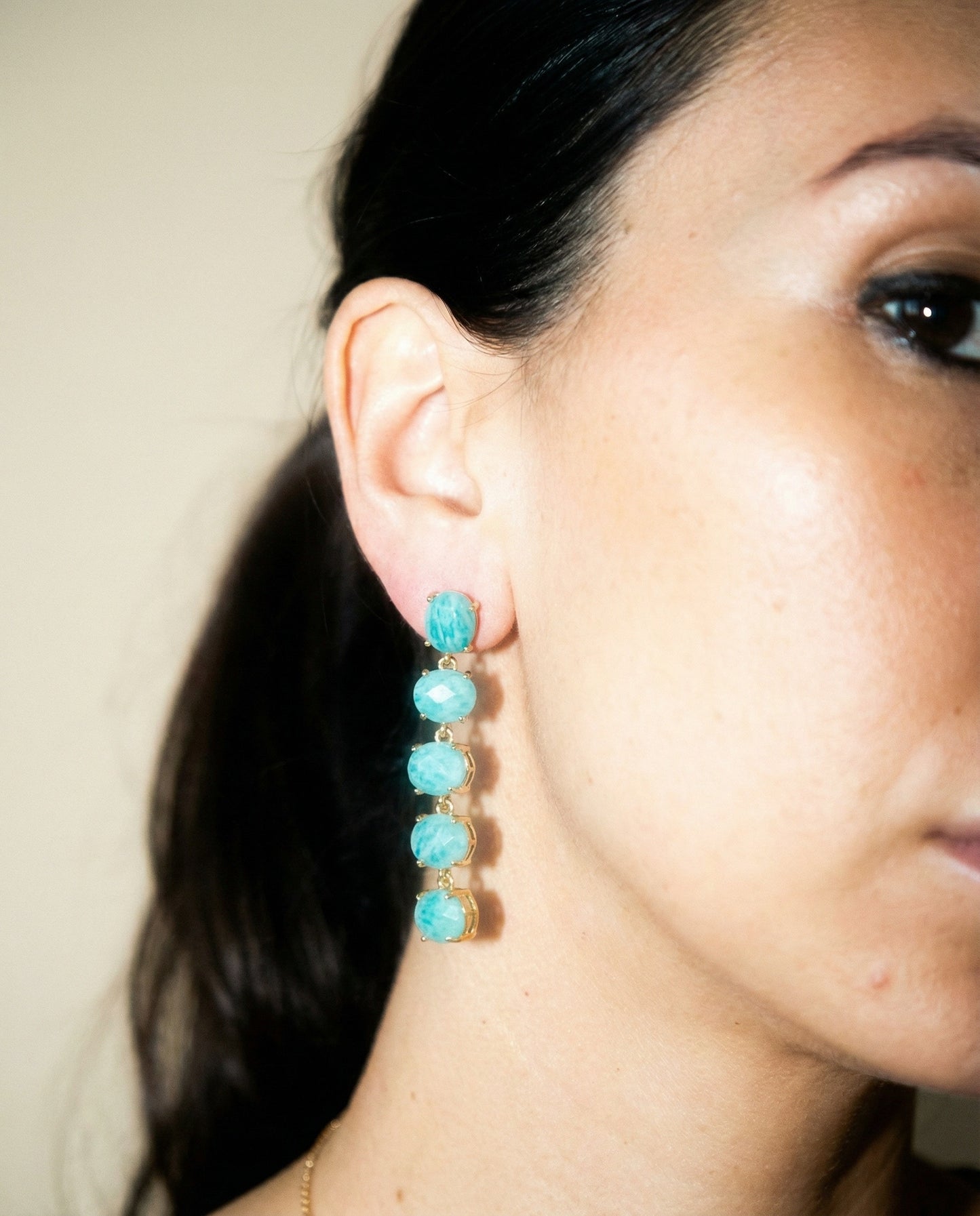 Earrings w/Tianhe Stone