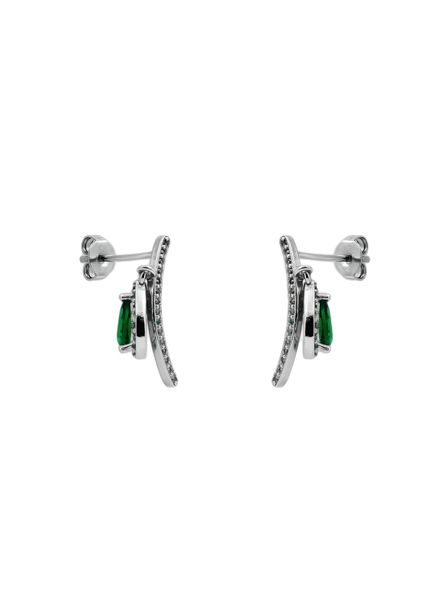 Earrings with green stones