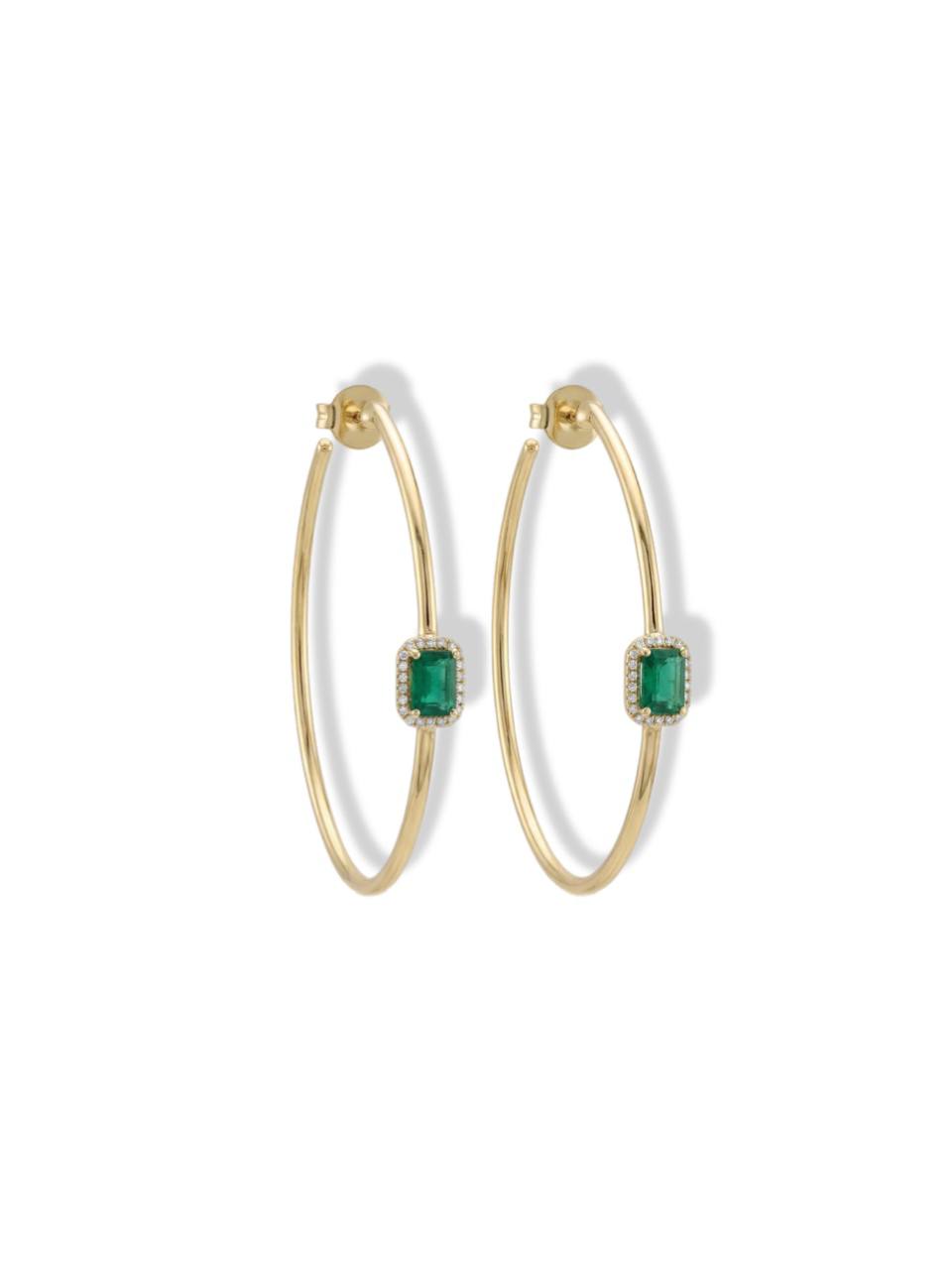 Earrings w/stones green