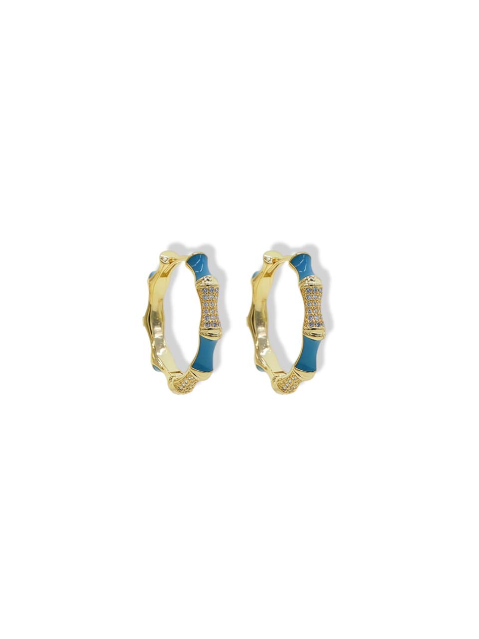 Earrings w/enamel blue