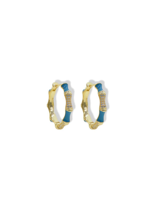 Earrings w/enamel blue