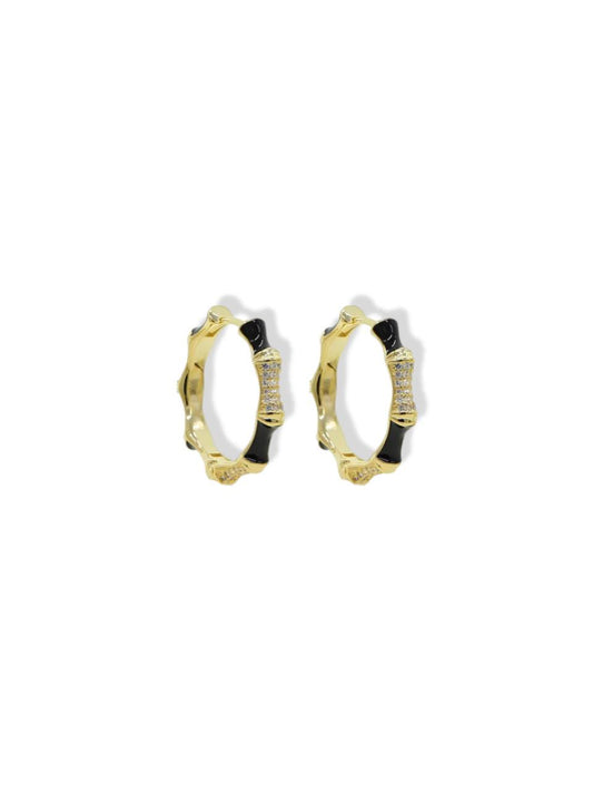 Earrings w/enamel black
