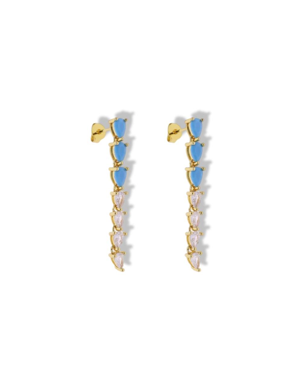 Earrings w/stones blue